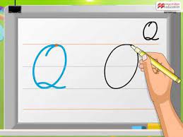 Writing a lowercase q in cursive. Cursive Writing Capital Letter Q Macmillan Education India Youtube