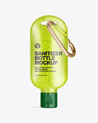 Download Clear Sanitizer Bottle With Carabine Mockup In Bottle Mockups On Yellow Images Object Mockups PSD Mockup Templates