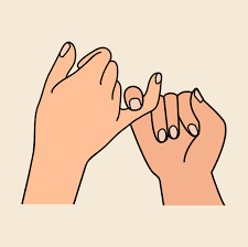 To make a pinky promise, or pinky swear, is a traditional gesture most commonly practiced amongst children involving the locking of the pinkies of two people to signify that a promise has been made. Download Cute Pinky Promise Hands Flat Design Vector Art Choose From Over A Million Free Vectors Clipart Graphics Vector Art Romantic Gestures Pinky Promise