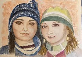 I need help (again 😂). I tried to paint my daughters from a very old photo  and there is something not right but I'm struggling to see what it is 🤔 I