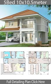 House Design Plan 10x10 5m With 5 Bedrooms Home Design With Plansearch Duplex House Design Home Design Floor Plans Small House Design Plans