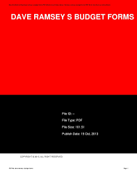 The free printable budget planner includes: Dave Ramsey S Budget Forms