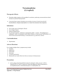 Norepinephrine Levophed The Space Coast Ems Medical