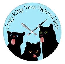 可愛い黒猫のイラストの壁掛け時計 ピクチャークロック 世界の猫シリーズ a 並行輸入品 壁掛け時計 壁掛け 時計