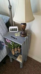 Easy Cheap Diy Bedside Table Project Out Of Wooden Crate Wooden Crates Nightstand Crate Nightstand Diy Furniture