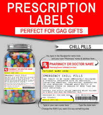 Microsoft word printable labels printables. Gag Prescription Label Templates Printable Chill Pills Funny Gag Gift Vozeli Com