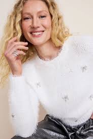 Francesca's Lori Mock Neck Fuzzy Sweater