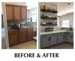 Did Y All Catch Our Latest Youtube Video We Showed How We Painted Our Sisters Cabinets With One Of Our Fav Methods It Kitchen Table Redo Home Kitchen Redo