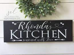 Custom Kitchen Signs Wall Decor Kitchen Personalized Kitchen Sign Wooden Name Sign Kitchen Wall Art Plaque Kitchen Signs Wall Signs Decor Kitchen Sign Diy