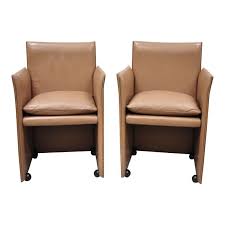 Mario Bellini For Cassina Copper Leather Pair 401 Break Armchair Dining Chairs A Pair Dining Chairs Cassina Armchair