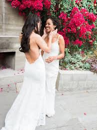 The Pros And Cons Of First Look Photos Lesbian Bride Casual Beach Wedding Lesbian Wedding