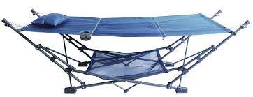 What makes a good portable hammock? Guidesman Blue Polyester Foldable Hammock At Menards