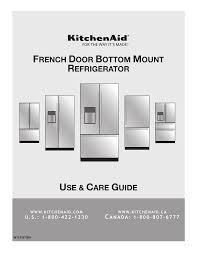 Firmly press a sturdy glass against the dispenser paddle. Kitchenaid Krff507hps01 Bottom Mount Refrigerator Owner S Manual Manualzz