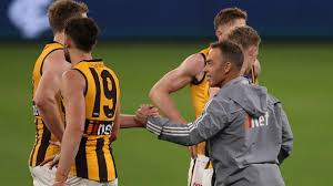 Legendary hawthorn coach alastair clarkson has confirmed that he will step away from the club at the end of the year, prior to the hawks' original succession plan for clarkson to guide incoming coach sam mitchell until the end of 2022. Afl 2021 Hawthorn Coach Alastair Clarkson On Jon Patton Tom Scully Retirement