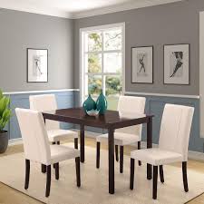 Rhomtree 5 Pieces Dining Set Home Kitchen Table And Chairs Wood Home Dining Room Furniture With 4 Faux Leather Cus Wood Dining Room Black Dining Room Furniture