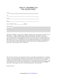 While fax machines might seem archaic now, the truth is that many companies and organizations still use them. Health Information Fax Cover Sheet Pdfsimpli