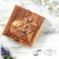 Es ist in der größe 49,5 cm x 42,5 cm die form bietet platz für ca. Holz Puzzle Herz Zur Hochzeit Tangram Mit Personlicher Gravur