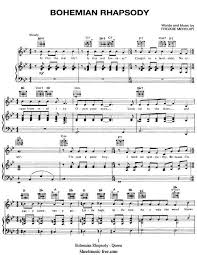 Bohemian Rhapsody Sheet Music Queen Piano Sheet Music Free Violin Sheet Music Sheet Music
