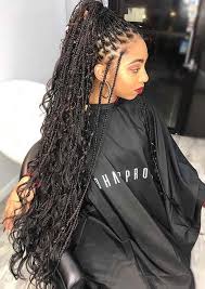 Black And Grey Bohemian Box Braids 40 Bohemian Box Braids Braids With Curls Braided Hairstyles For Black Women Hair Styles