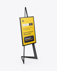 Easel With Frame Mockup Half Side View Exclusive Mockups