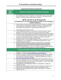 The laboratory emergency information template for your lab door. Laboratory Safety Manual Pi Orientation Amp Laboratory Setup 1206