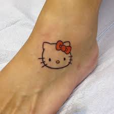 Cute pink kitty cat temporary cartoon tattoo sticker for baby girls birthday gift diy fake tattoos makeup waterproof kids tatoos. New Tattoo On My Foot Hello Kitty Tattoos Small Girl Tattoos Tattoo Designs For Girls