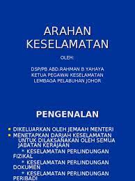 Arahan ketua pengarah perkhidmatan awam ini dikeluarkan bertujuan untuk mengawal perbelanjaan jabatan dan mengamalkan prinsip perbelanjaan secara berhemat. Arahan Keselamatan