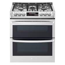 Lg Electronics 6 9 Cu Ft Smart Double Oven Slide In Gas Range With Probake Convection And Wi Fi In Stainless Steel Ltg4715st The Home Depot In 2021 Gas Range Double Oven Gas