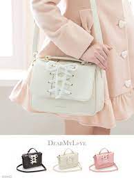 品名 蕾絲緞帶馬甲兩用包 顏色 白色 粉紅色 黑色 日本正品代購 欲訂購詢價請私訊 bolsos