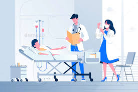 Flat Sick Young Person Lies Illustration People Illustration Hospital