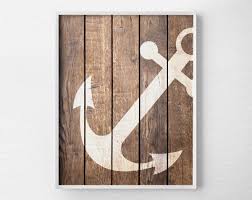 Check spelling or type a new query. Amazon Com Nautical Anchor Wall Art Print Poster Decor Nautical Bathroom Nautical Nursery Not Real Wood Handmade