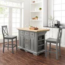 What is the price range for white kitchen islands? Grey Seating Kitchen Islands Carts You Ll Love In 2021 Wayfair