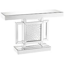 Fostoria 47 1 4 Wide Silver Mirror Crystal Console Table 11v09 Lamps Plus Console Table Mirrored Furniture Console Table Styling