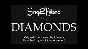 Diamonds Rihanna Piano Backing Track Karaoke Cover Youtube