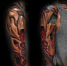 Tattoo with spider web on one side men. 50 3d Sleeve Tattoos For Men Three Dimensional Design Ideas Tattoo Sleeve Men Sleeve Tattoos Tattoos For Guys