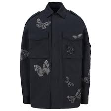 Valentino Butterfly Embroidered Safari Jacket In 2020 Safari Jacket Jackets Wool Bomber Jacket