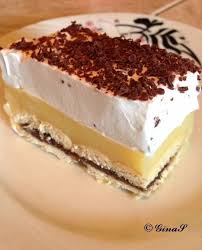Prajitura Cu Eugenii Budinca De Vanilie Si Frisca Food Desserts Romanian Food