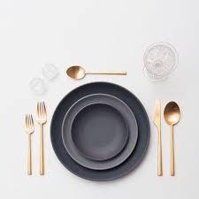 Black And Rose Gold Plates Rose Gold Cuterly Tableware Grey Plates Modern Tablescape