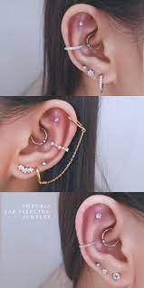 Ear Piercing Ideas Cute Multiple Cartilage Helix Daith Lobe Earring Studs Www Impuria Com Ear Jewelry Earings Piercings Full Ear Piercings