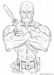 How To Draw A Deadpool Step By Step Drawing Tutorials Deadpool Drawing Marvel Drawings Marvel Coloring