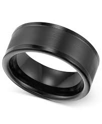 Triton Men S 8mm Black Tungsten Wedding Band Reviews Rings Jewelry Watches Macy S Mens Wedding Rings Black Tungsten Wedding Band Rings For Men
