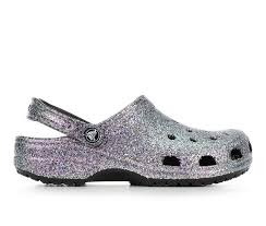 Women's Crocs Classic Glitter Clogs | Black/Multi | PU