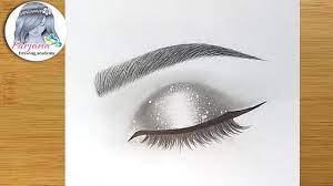 Glittery Closed Eye - Pencil Sketch Tutorial For Beginners || How To Draw  An Eye - Step By Step - Youtube