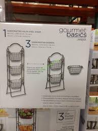 It features 3 large baskets, each with natural acacia wood. Costco 1090226 Gourmet Basics By Mikasa Harbor 3 Tier Market Basket Part Costcochaser