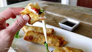 Caprese Egg Rolls Recipe Egg Rolls Egg Roll Recipes Dixie Chik Cooks