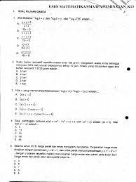 Soal latihan usbn matematika sma / smk ini terdiri dari soal pilihan ganda. Soal Usbn Matematika Sma 2018 Pdf Jawabanku Id
