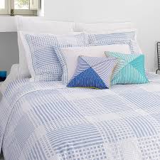 Housse De Couette Reversible Satin De Coton Carreaux Carrelage Bleu Piscine Descamps Bed Home Sheets