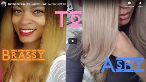 According to wella color charts, t27 is a medium beige blonde. How To Tone My Brassy Hair With Wella T14 Pale Ash Blonde