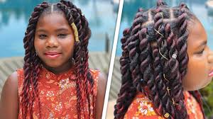 As for little black girls, their hair is great for the braided updo, because their hair is naturally thick, hard and easy to weave. Paisley S Jumbo Twist Braids 2 Methods Cute Girls Hairstyles Youtube