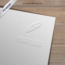 Download Free Embossed Logo Plus Paper Mockup In Psd Designhooks